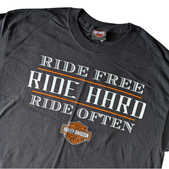 Harley Davidson Riders Birmingham Alabama Black T Shirt Size Large Ride Hard - Picture 2 of 6